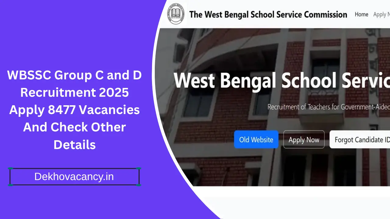 WBSSC Group C and D Recruitment 2025: Apply 8477 Vacancies And Check Other Details